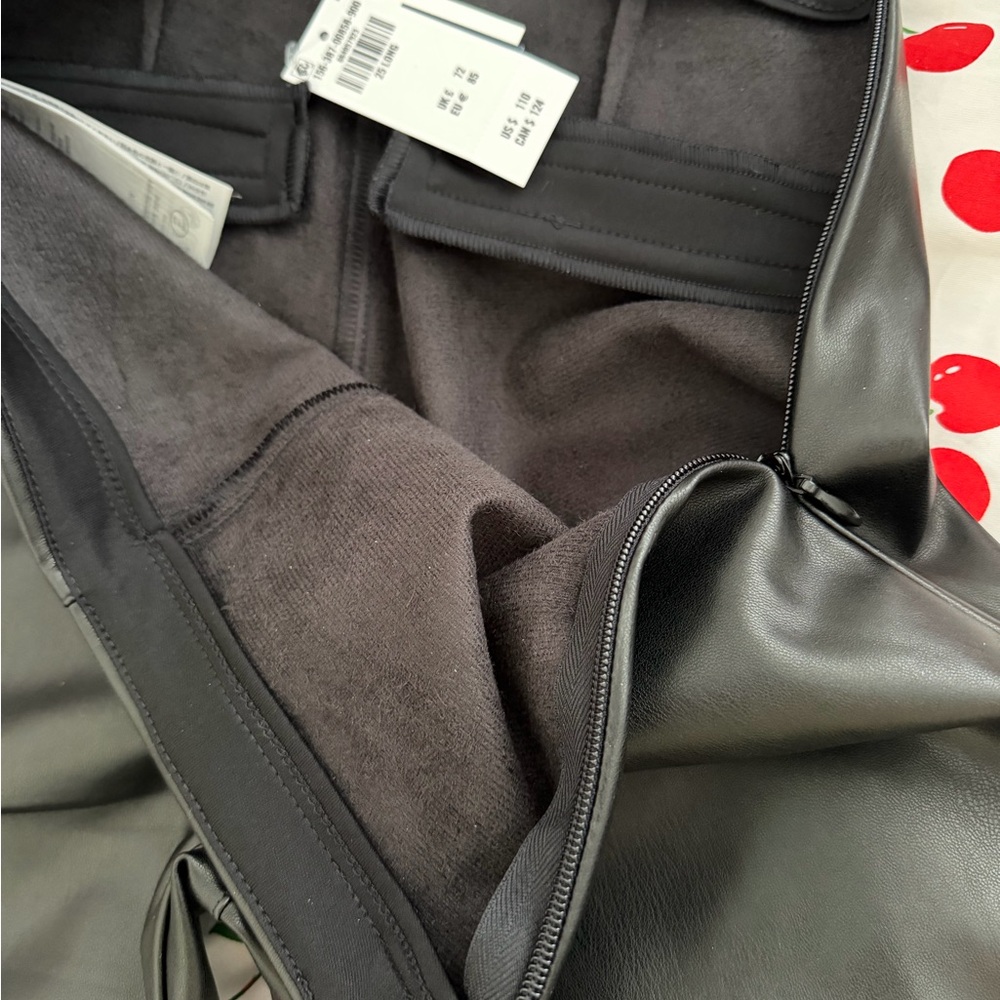 NWT Abercrombie & Fitch Black Faux Leather Pants - Picture 7 of 8